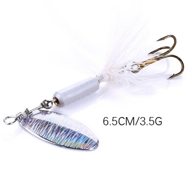 

Spinner Fishing Lures Wobblers CrankBaits Jig Shone Metal Sequin Trout Spoon With Feather Hooks for Carp Fishing Pesca