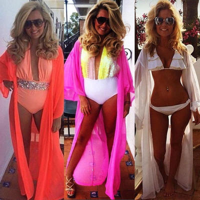 

Women Sexy Chiffon Long Dress Sarong Pareo Beach Bikini Swimwear Cover Up Scarf