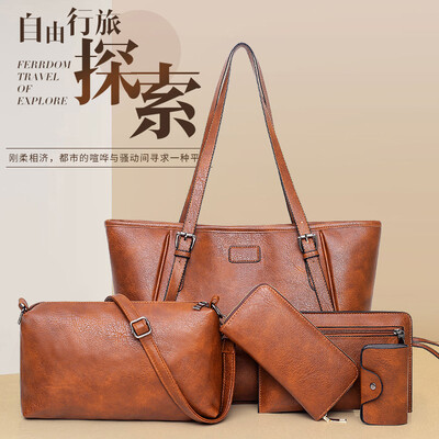 

New womens bag foreign trade mother bag lady handbag large capacity single shoulder diagonal four-piece bag