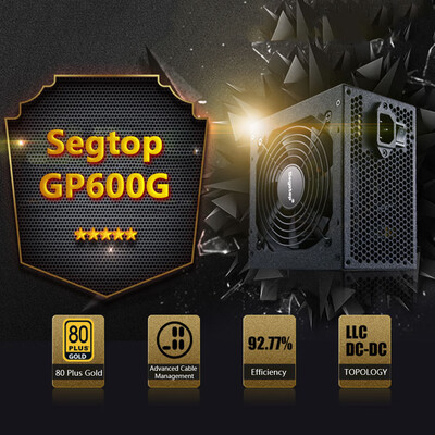 

Segotep 500W GP600G ATX PC Computer Power Supply Desktop PSU 12V Active PFC 91 Efficiency 80Plus Gold Universal AC Input 100-240V