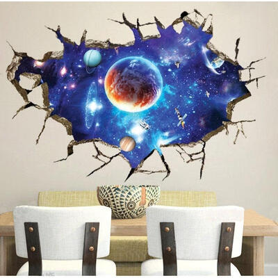 

3D Galaxy Out Space Planet Boys Bedroom Art Vinyl Wall Stickers Decal Room Decor