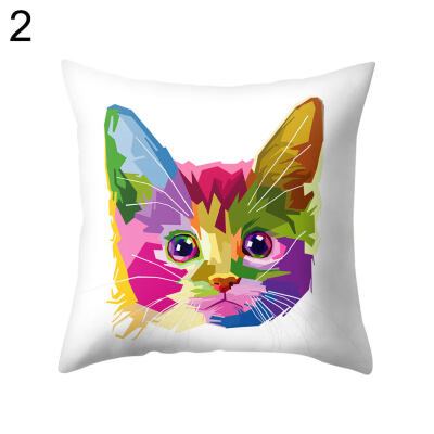 

Colorful Cat Lion Giraffe Owl Pillow Case Cushion Cover Sofa Bed Car Cafe Decor