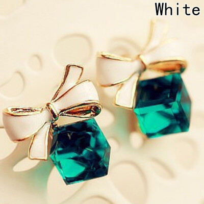 

Women Fashion Rhinestone Bow Earrings Jewelry Hypoallergenic Fashion Accessories