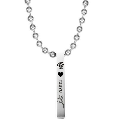 

KPOP TWICE Stainless Steel Solid Rod Lettering Pendant Necklace Boys Girls Couple Necklace Hot Gifts for Fans