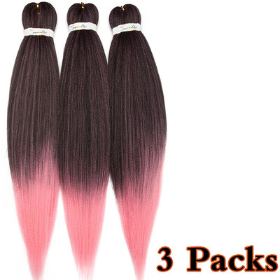 

3 Packs Pre-stretched Braiding Hair Professional Itch Free Synthetic Fiber Corchet Braids Yaki Texture Hair Extensions EZ Braid