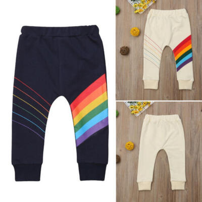 

Toddler Kids Baby Boys Girl Harem Pants Trousers Rainbow Bottoms Legging Clothes