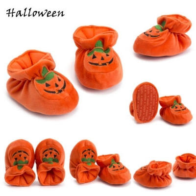 

Fashion Halloween Party Pumpkin Baby Infant Toddler Prewalker Soft Sole Shoes