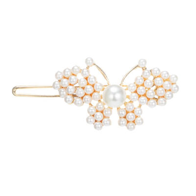 

Korean Pearls Butterfly Bowknot Fringe Barrette Women Ponytail Hair Clips