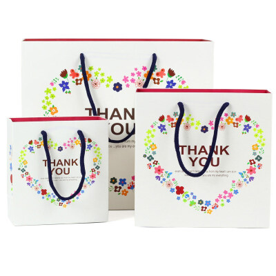 

FUNNYBUNNY Thank You Gift Bags with Handles Floral Heart Birthday Christmas Valentines Day Gifts Paper Bags paper gift box