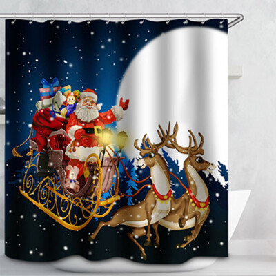 

Gobestart Custom Merry Christmas Fabric Waterproof Bathroom Shower Curtain 60 x 72