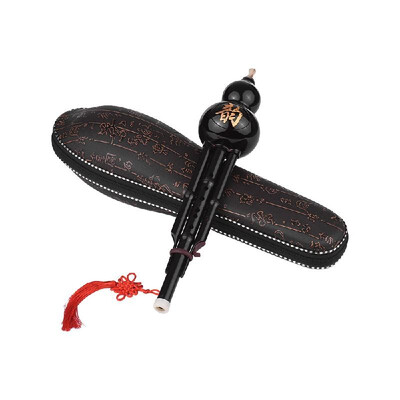 

Chinese Traditional Instrument Hulusi Cucurbit Flute Bottle Gourd Silk C-Key Resin Material with Chinese Knot Carry Case for Begin
