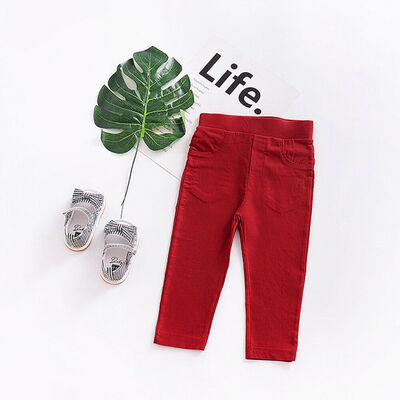 

Kids Children Boys Girls Stretch Pants Clothes Solid Long Pant Trousers Casual