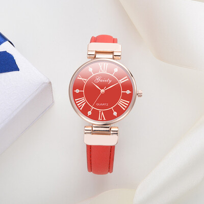 

〖Follure〗Women Leather Band Analog Quartz Round Wrist Watch Watches