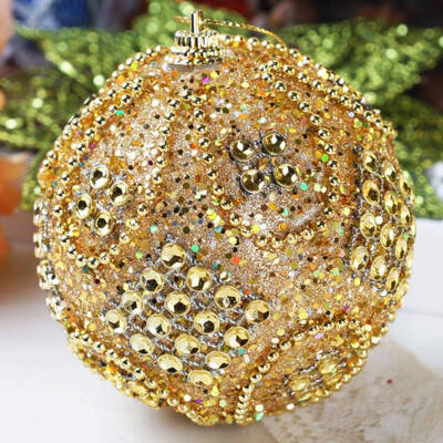 

New Christmas Ball 1Pc 8Cm Rhinestone Glitter Baubles Balls Xmas Tree Ornament Decoration Foam Christmas Decoration