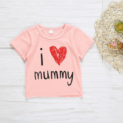 

Summer Infant Baby Girls Short Sleeve Letter Print Tops T-Shirt Clothes