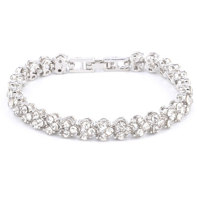

2020New Fashion Roman Style Woman Sterling Silver Crystal Diamond Bracelets Gifts