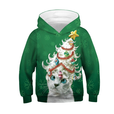 

AOWOFS Christmas New 3D Digital Printing Large Size Mens Hoodies Parent-child Sweater Kids pullover Womens hoodie QYDM175-TZ026