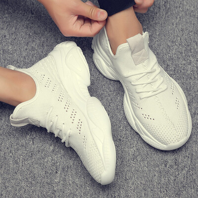 

Mens shoes summer breathable flying woven trend small white shoes mens wild tide shoes sports&leisure running increased old shoes
