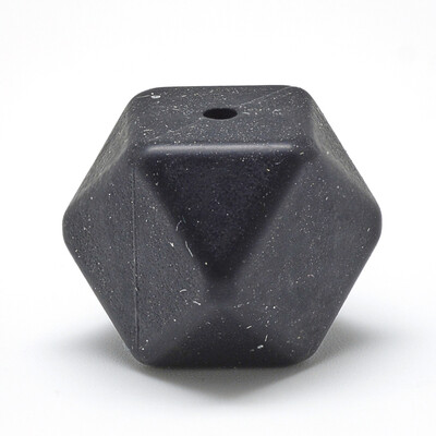 

Food Grade Environmental Silicone Beads Chewing Beads For Teethers DIY Nursing Necklaces Making Faceted Cube Black 14x14x14mm