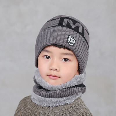 

2 P cs Kids Winter Warm Knitted Hat And Circle Scarf