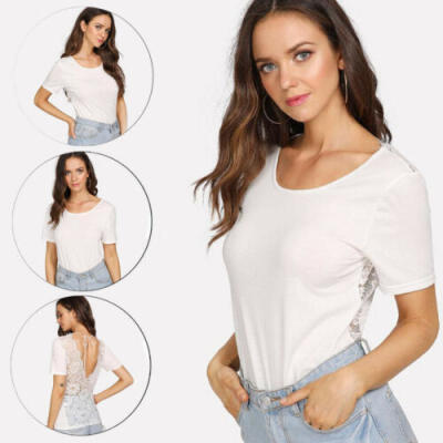 

Womens Cold Shoulder Loose Tops Casual Blouse T-Shirt Summer Short Sleeve Tee