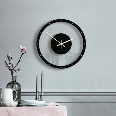 

Gobestart Nordic Style Wall Clock Silent Transparent Acrylic Clock Home Living Room