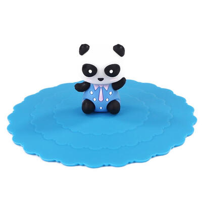 

Heat Resistant Blue Silicone Cup Cap Creative Cartoon Sealed Leakproof Lid