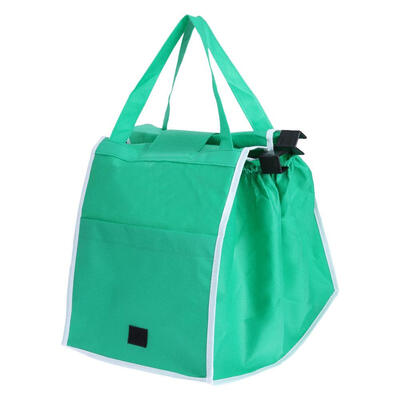 

Foldable Large Trolley Clip-To-Cart Shopping Handbag Portable Reusable Tote