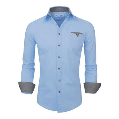 

Spring Autumn Male Fashion Pocket Shirt Casual Cotton Lapel Long-sleeve Patchwork Shirts