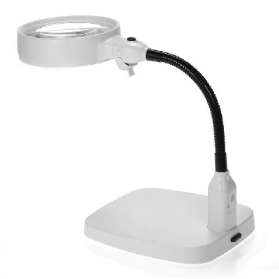 

2-in-1 LED Desktop Magnifier Desk Lamp with 138mm 8X Lens Bright Light Magnifying Tool Repair Tools Magnifiers Loupe