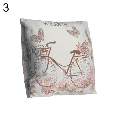 

Bicycle Flower Double-sided Print Pillow Case Cushion Cover Sofa Bed Car Decor