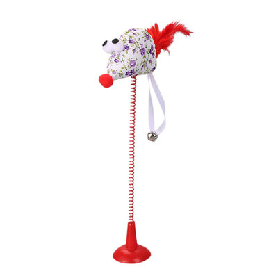

Funny Cat Toys Elastic Feather False Bird Mouse Bottom Sucker Toys for Cat Kitten Playing Pet Seat Scratch Toy Pet Cat Product