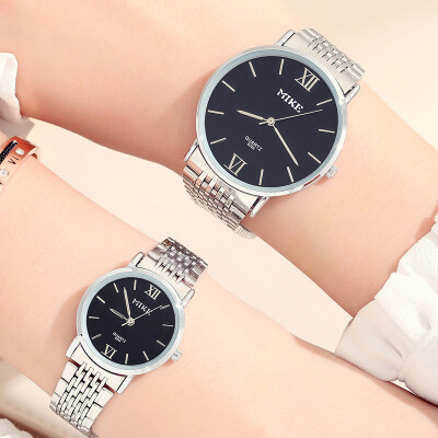 

Mi Ke couple table ultra-thin steel belt mens student watch ladies watch