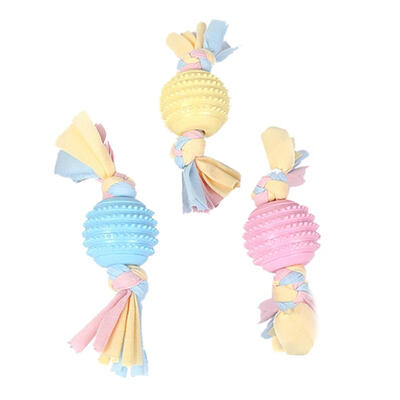 

Pet Dog Toy TPR Ball Cloth Strip Dogs Bite Chew Molar Tooth Cleaning Toys