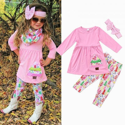 

Fashion Toddler Kids Baby Girls Christmas Outfit Clothes Tops T ShirtLong Pants Set