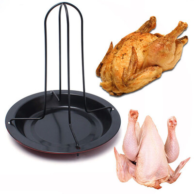

Siaonvr Chicken Duck Holder Rack Grill Stand Roasting For BBQ Rib Non Stick Carbon Steel