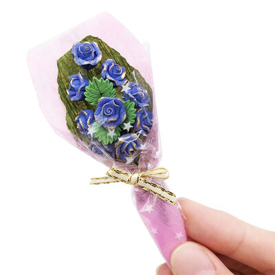 

Siaonvr Artificial YellowBlue Rose 112 Dollhouse Flower Miniature Exquisite Decor