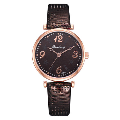 

Simple Women Watches Rose Gold Dial Ladies Analog Quartz Wristwatch Business Leather Strap Clock Dress Gift Zegarki Damskie
