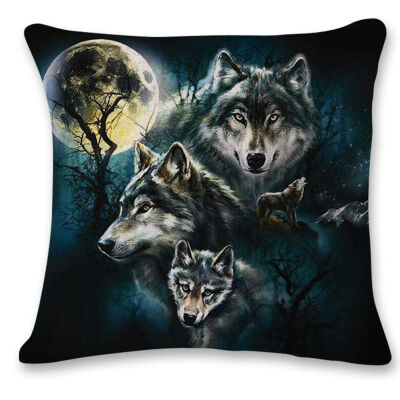 

3D Animal Wolf Series Car Pillowcase Sofa Cushion Cover