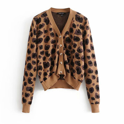 

Roseonmyhand Women Long Sleeve Casual Leopard Printing Button Shirt Tops Coat