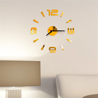 

Gobestart 3D DIY Roman Numbers Acrylic Mirror Wall Sticker Clock Home Decor Mural Decals