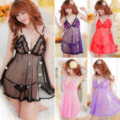 

Women SissySexy Lace Lingerie Babydoll G String Thong Nightwear Underwear