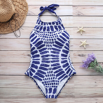 

Saidsome Women Backless Print Bandage One-Piece Bikini Push-Up Swimwear Bathing Beachwear