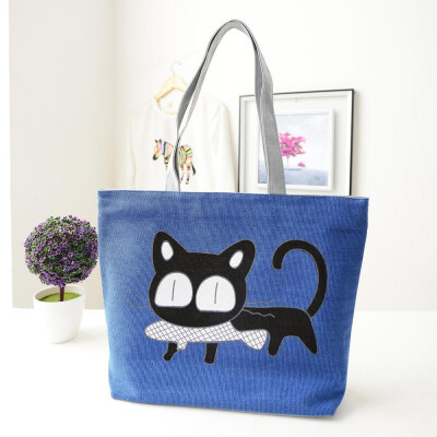 

Tailored Women Shoulder Bag Canvas Bag Cute Cat Bag Office Lunch Bag Crossbody Bag Red