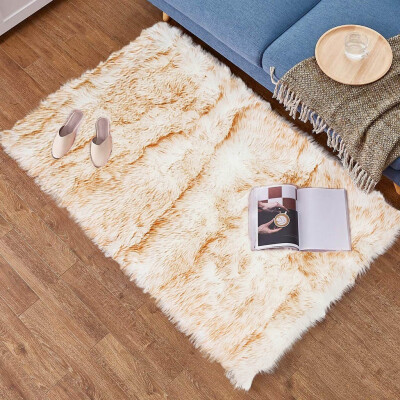 

Toponeto Wool Imitation Sheepskin Rugs Faux Non Slip Bedroom Shaggy Carpet Mats