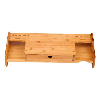 

Bamboo Computer Increased Shelf LCD Screen Cabinet Office Supplies Desk Stationery Organizer Storage Rack Keyboard Shelf Bamboo
