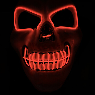 

Scary Skull Halloween ELWire Light Up Glowing Party Mask LED Cosplay Costume Mask skull light up festival party Supplies