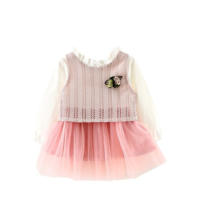 

Girl Dress Spring Dresses Children Clothing Princess Dress Long Sleeve Cute Bow Wool Dress Kids Girls Clothes