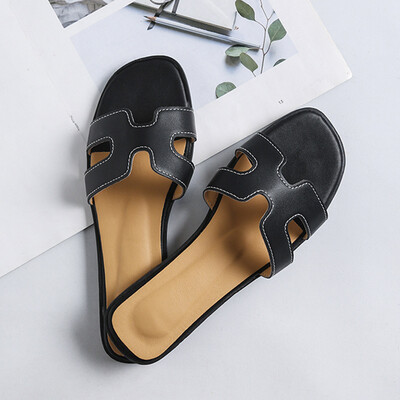 

European station one-in-one slippers womens summer flat-bottomed fashionable cool&simple-to-one fairy beach sandal