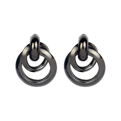 

2019 new brand design metal ring staggered earrings simple for women